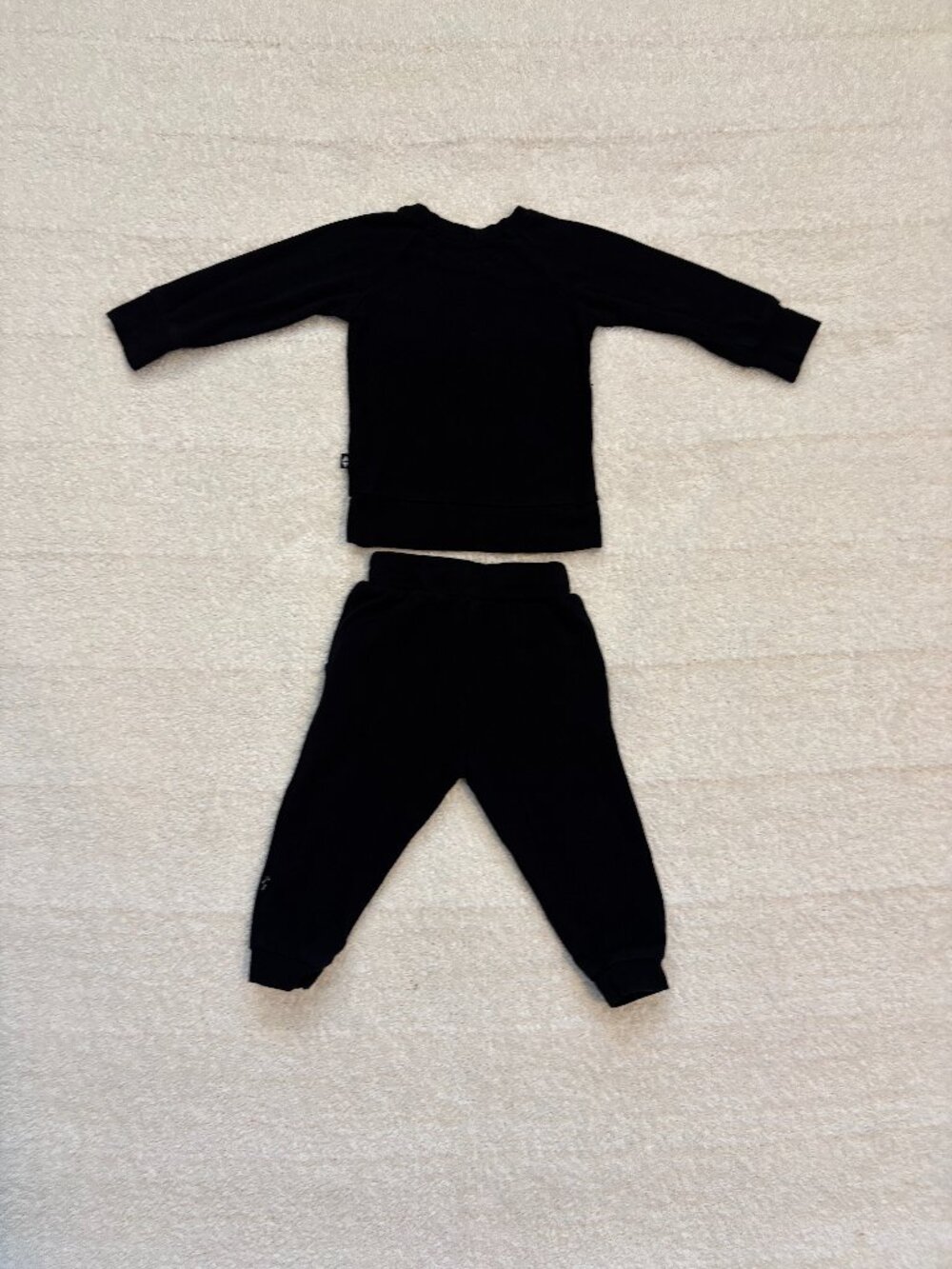 Kyte Baby black long pants with matching long sleeve tee shirt